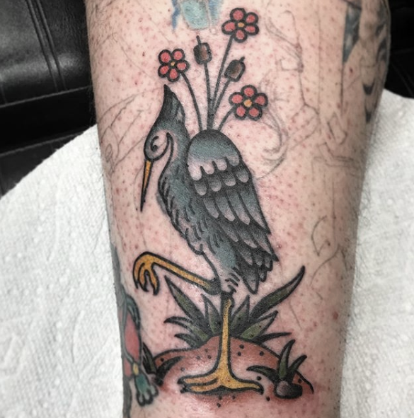 Little stork done to match a dapper frog from a few months back. Thanks  Todd! After #percywaters @lakewoodelectrictat… | Sleeve tattoos, Tattoos,  Traditional tattoo