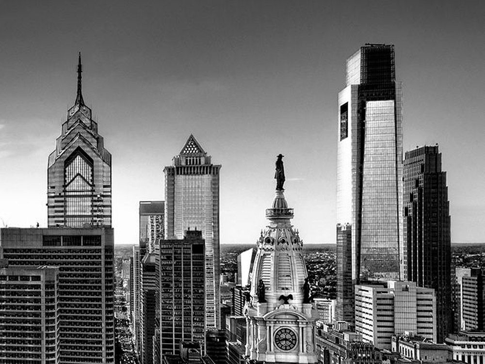 Skyline with City Hall - b and w.jpg