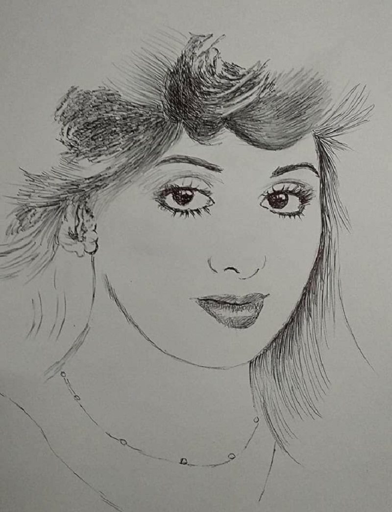 Shakuntala Devi, Myself, Pencil portrait, 2019 : r/Art