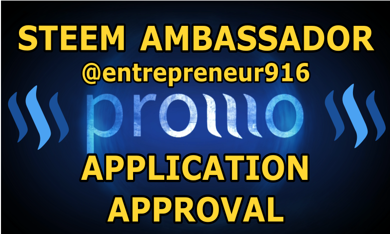Steem Ambassador Application Approval entrepreneur916.png