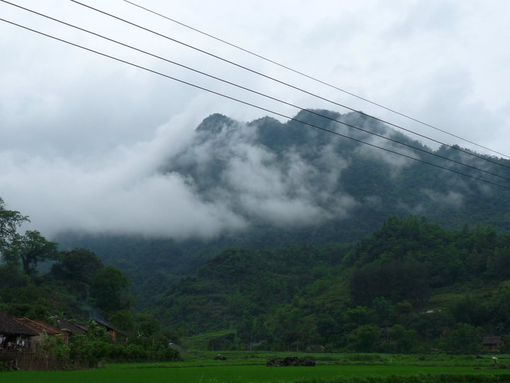 Cloud at the top of the mountain