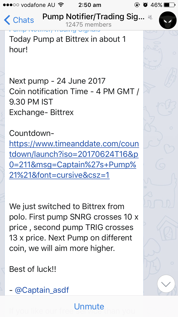 altcoin pump group telegram