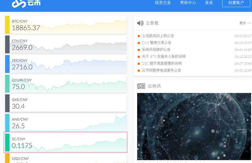 Siacoin 云储币