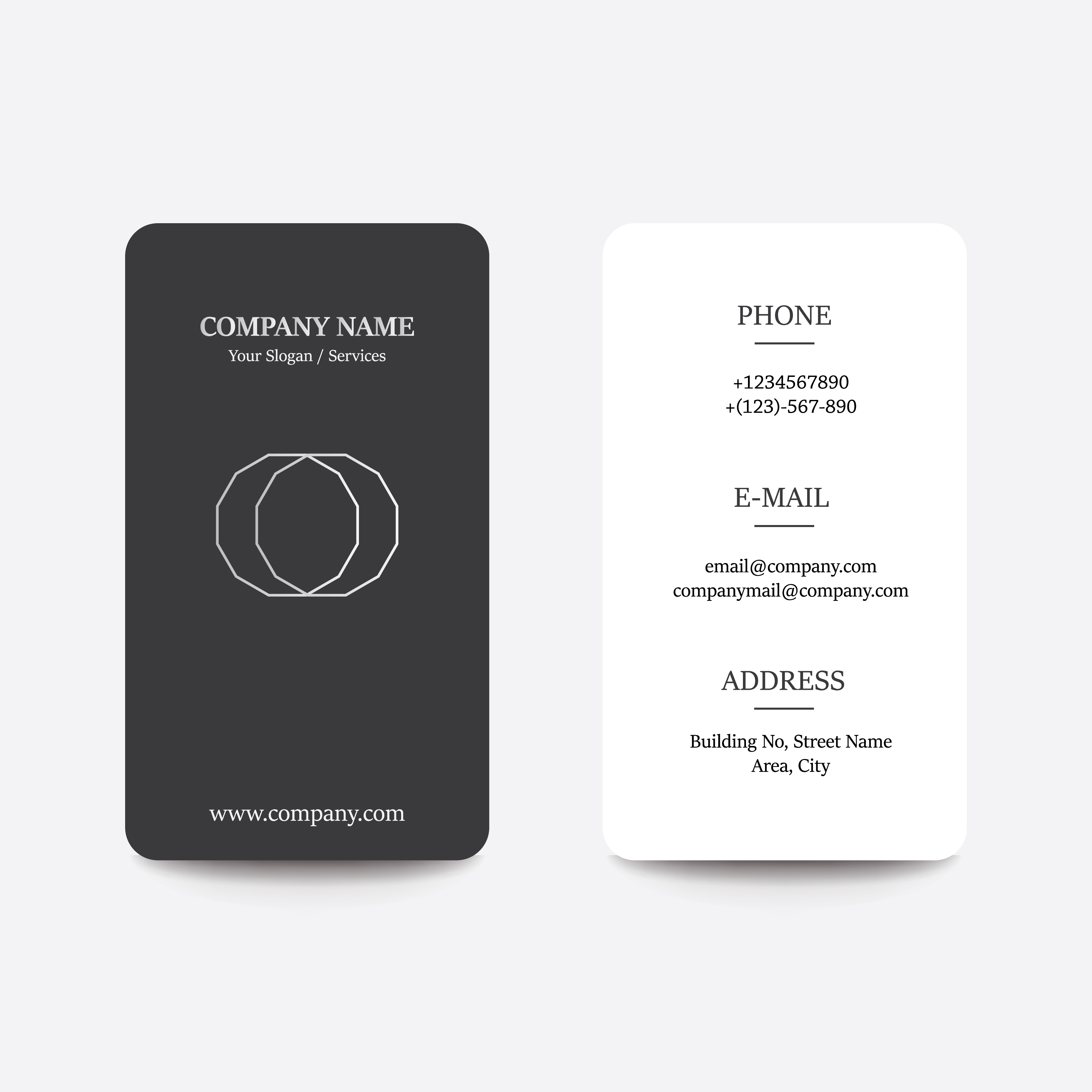 Clean Flat Design Black and White Style two Business Visiting Card.jpg