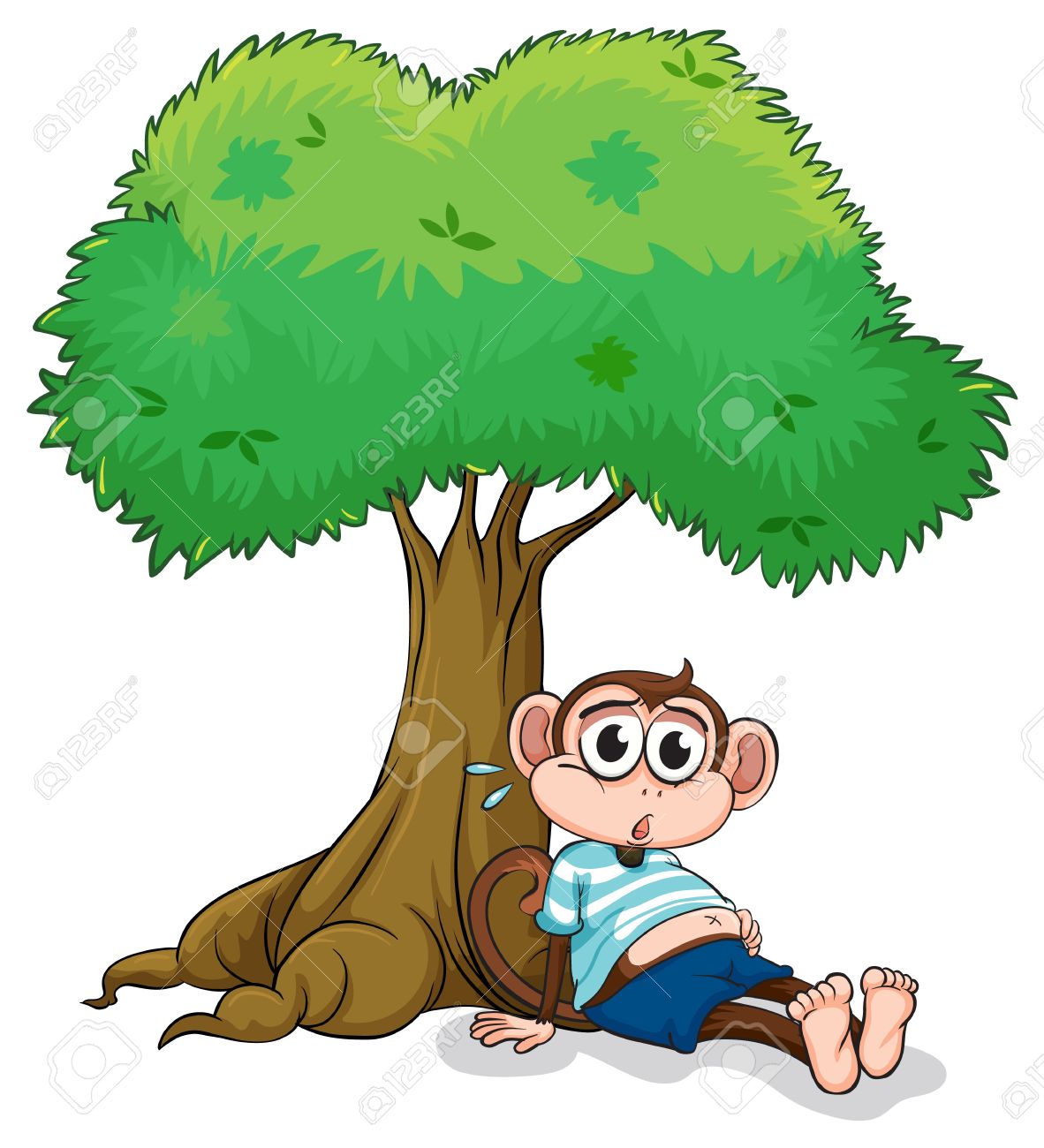 17082603-illustration-of-a-monkey-sitting-under-a-tree-on-a-white-background-Stock-Photo.jpg