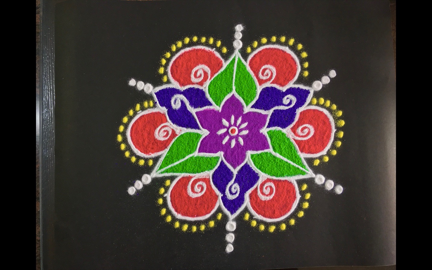 Simple Rangoli Design with Colours for Festivals and Competitions ...