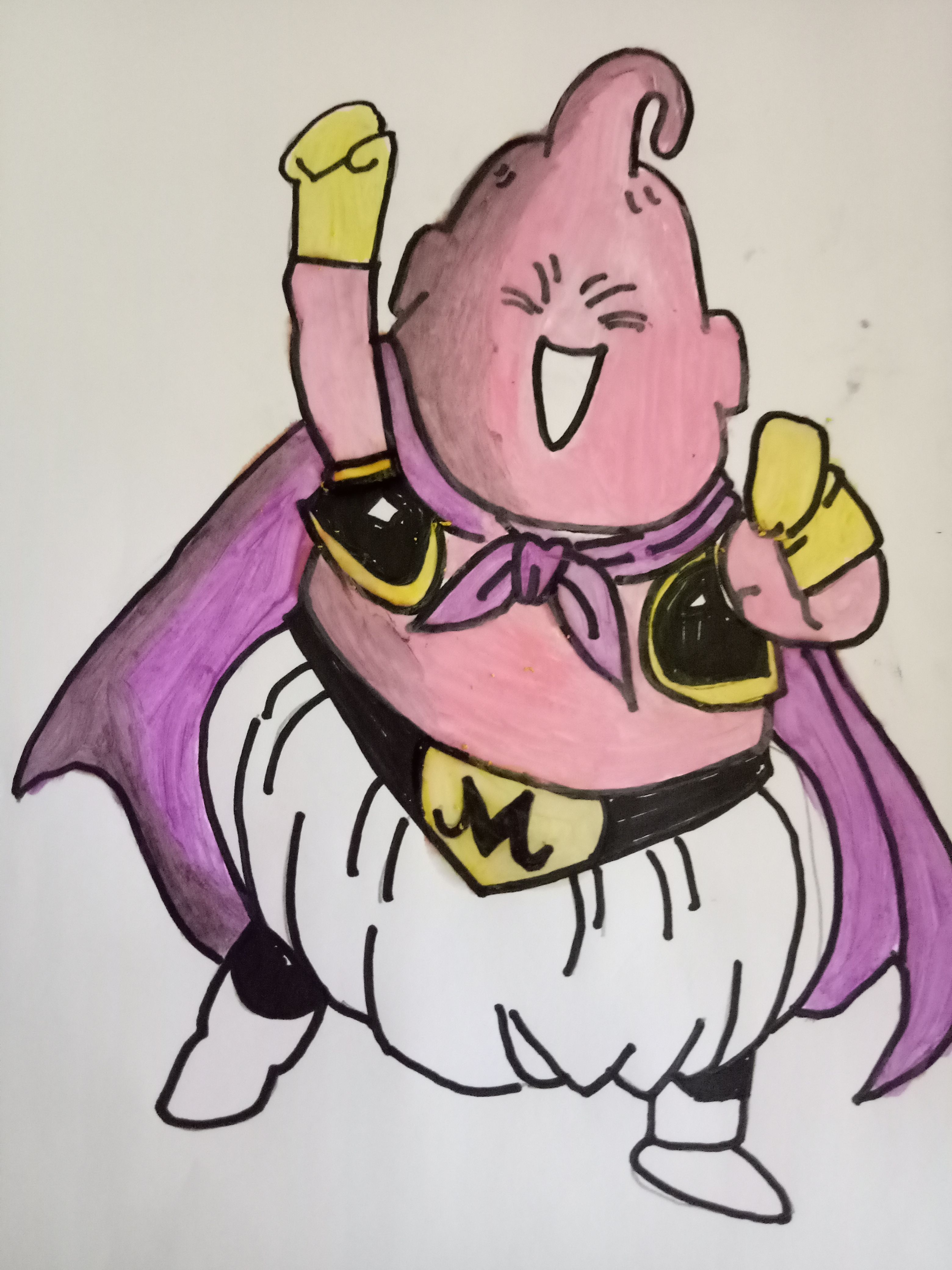 Tutorial speed drawing of fat Boo - Majin Boo, Dragon Ball Z- como des