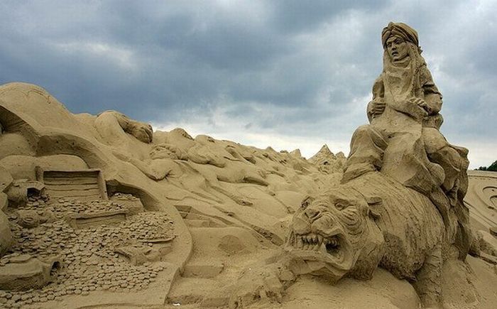 It is a ridiculously short amount of time.' The world's best sand artists  sculpt masterpieces in just 6 hours