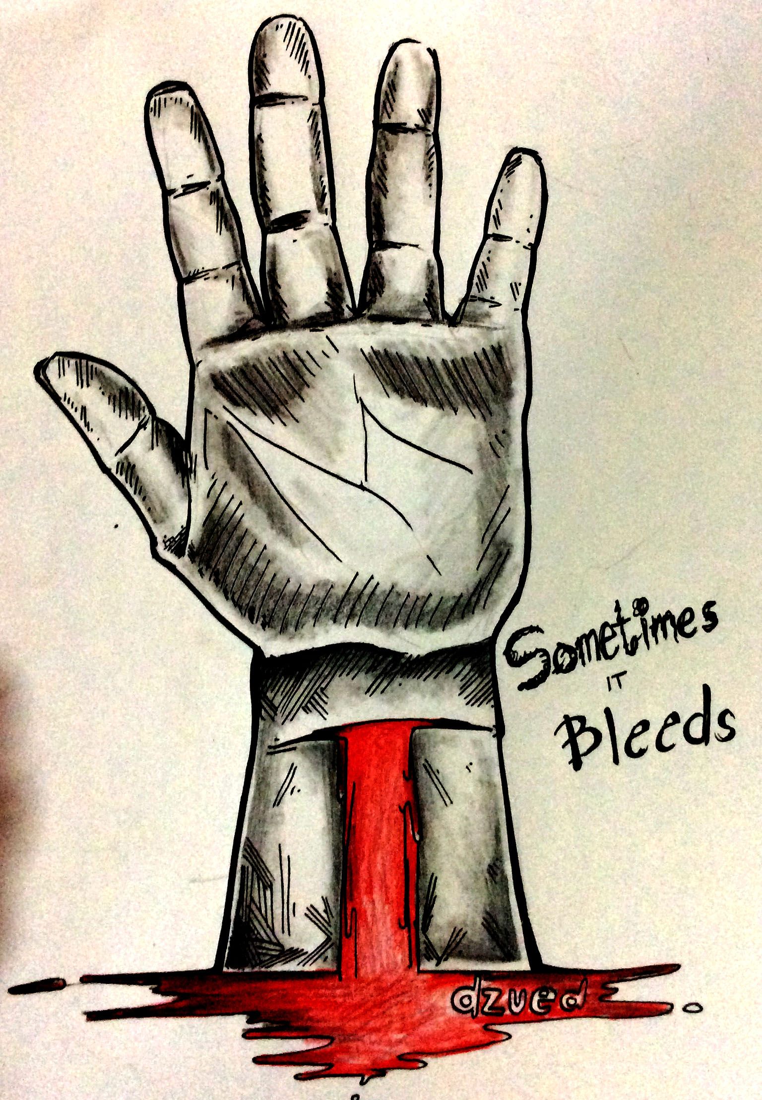 Sometimes It Needs To Bleed An Art Illustration For Depression Dzued Steemit