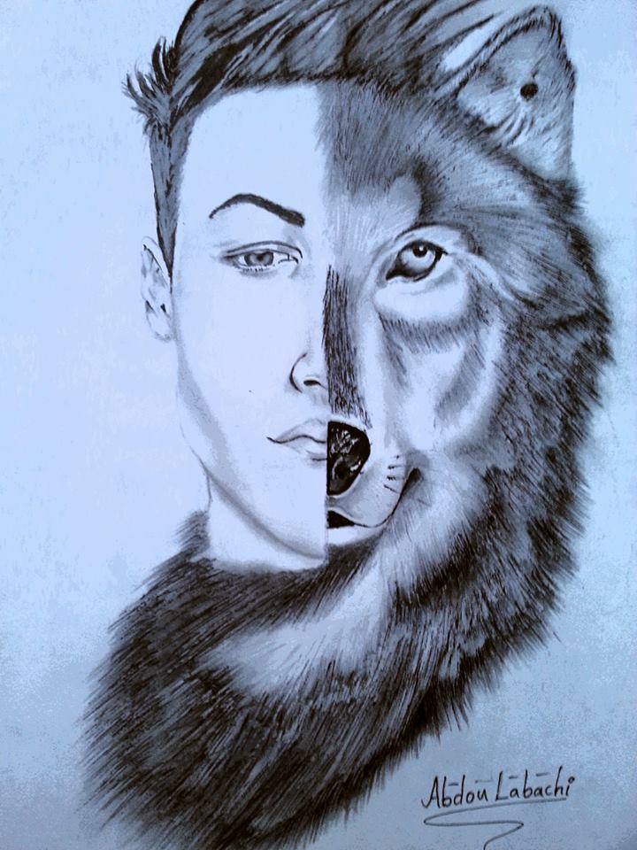 Pencil Drawing Of Wolf Human Face Steemit