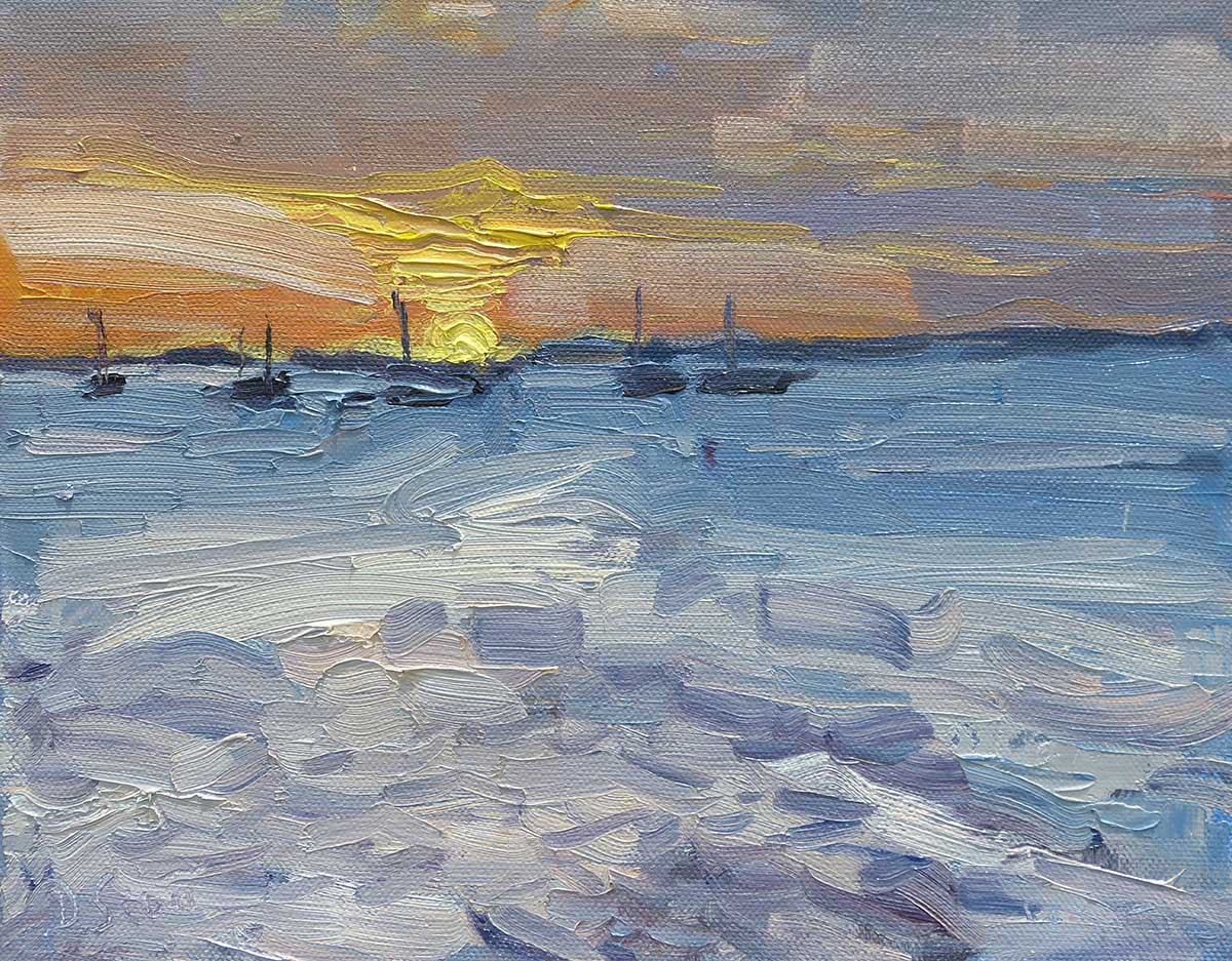 Sunset Study, Kingfisher Bay, Oil, 10x12 Inches, 2017.jpg