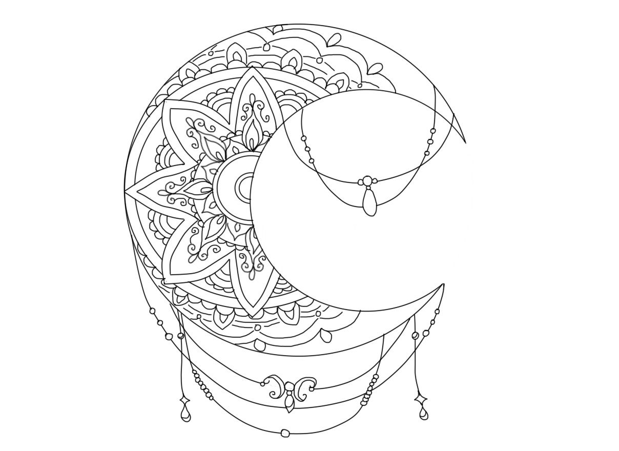 Artwork Tutorial 💗 Mandala Moon — Steemkr