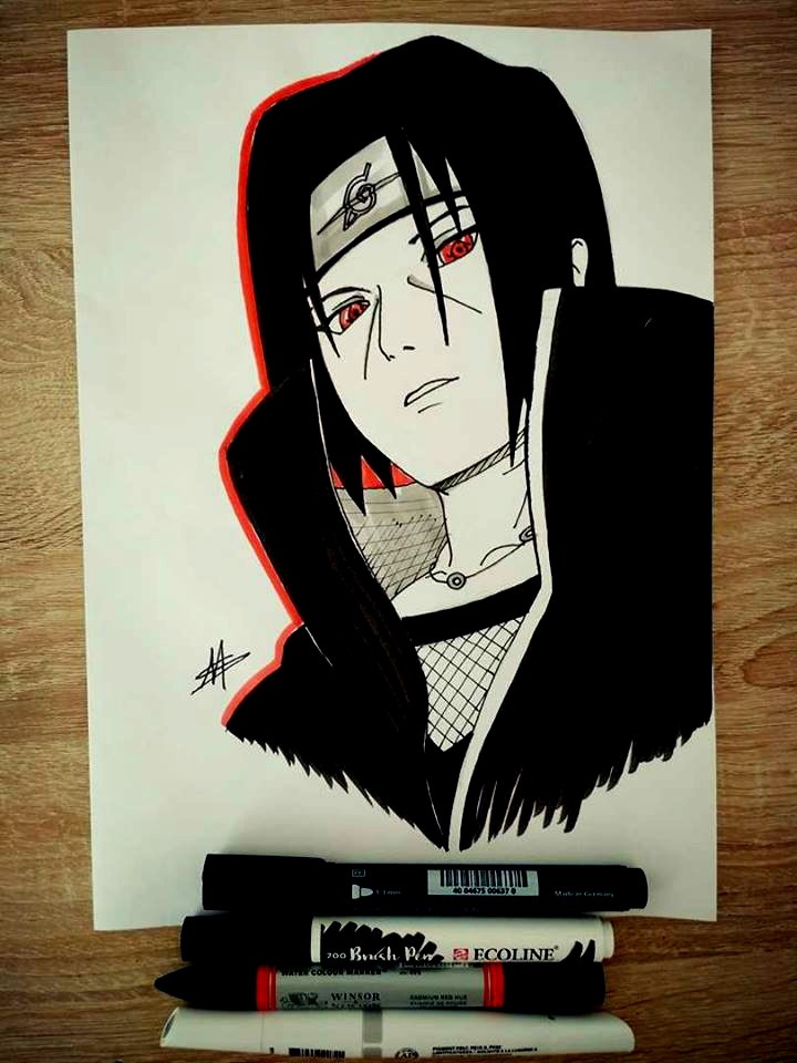 Art - Itachi Uchiha drawing step by step Naruto series — Steemit