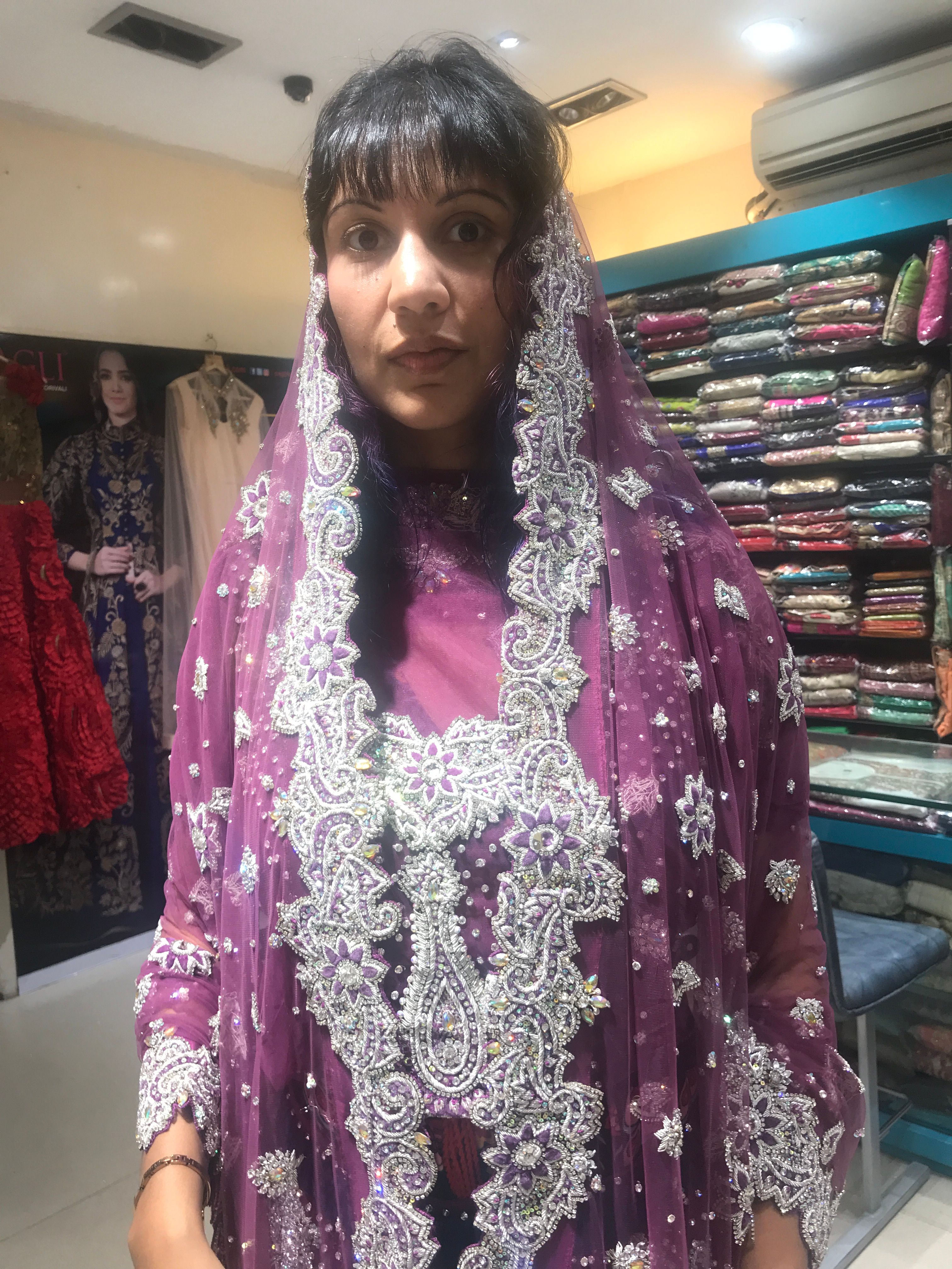 purple indian wedding dress