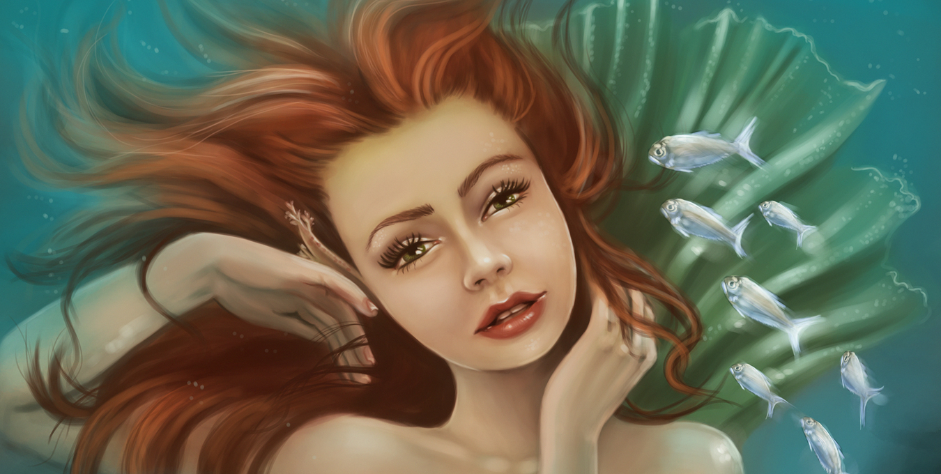 Digital Art Tutorial How To Paint Underwater Hair Steemit