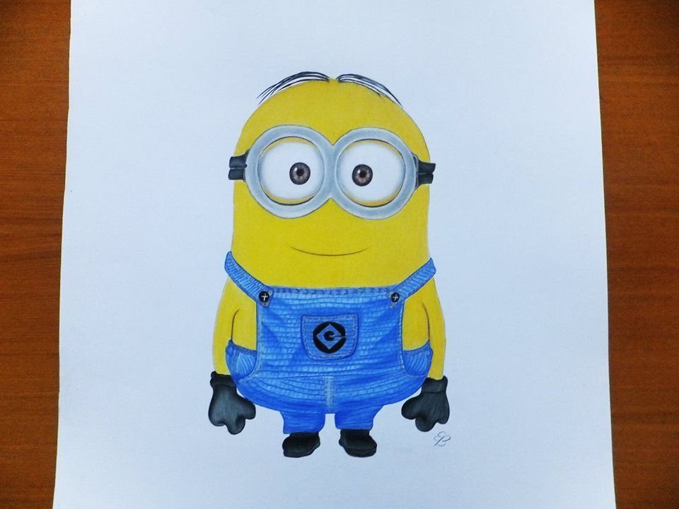 Cartoon Minion Drawing With Prismacolor Pencils+Video Steo By Step By  EdgarsArt — Steemit