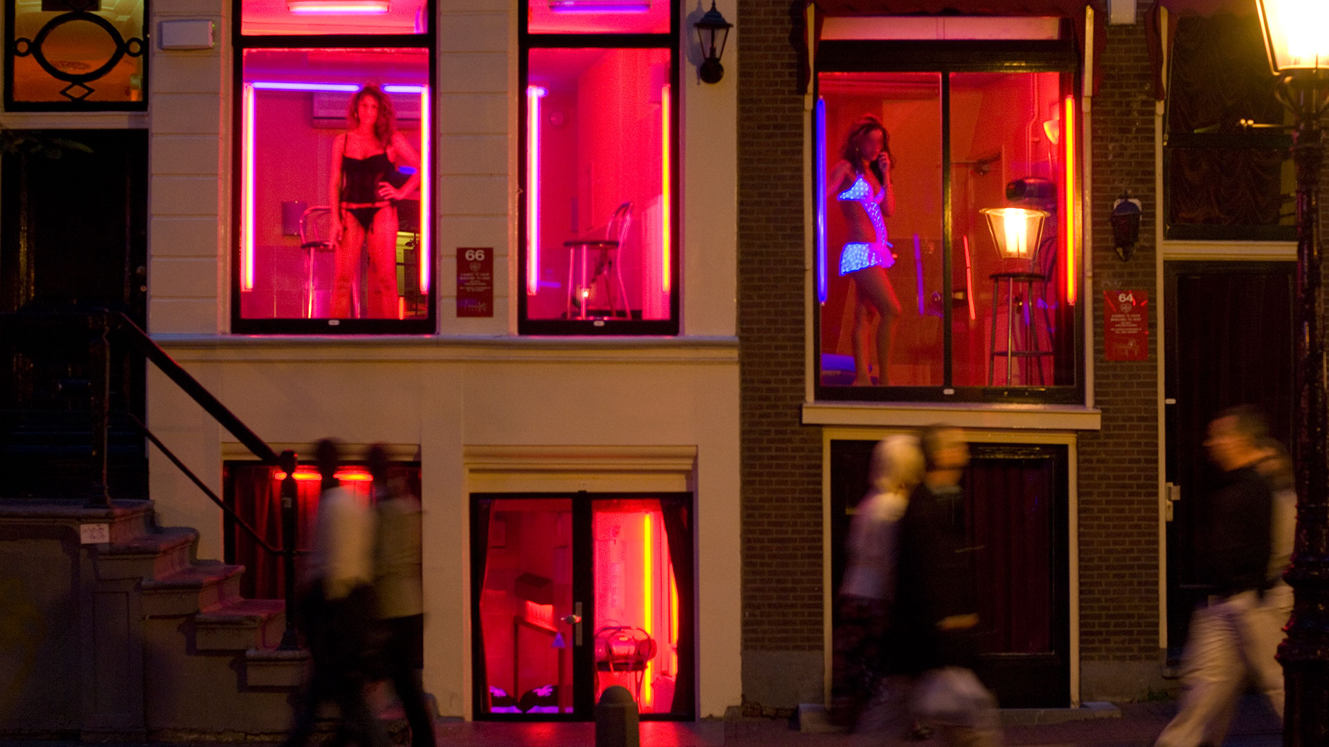 Amsterdam's Red Light District Scene.