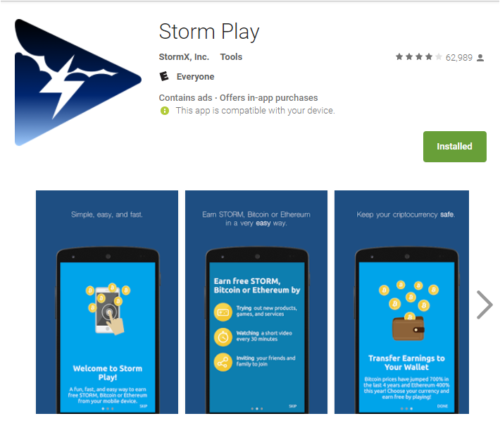 Storm Play Best App To Earn Some Bitcoin And Ethereum Steemit - 
