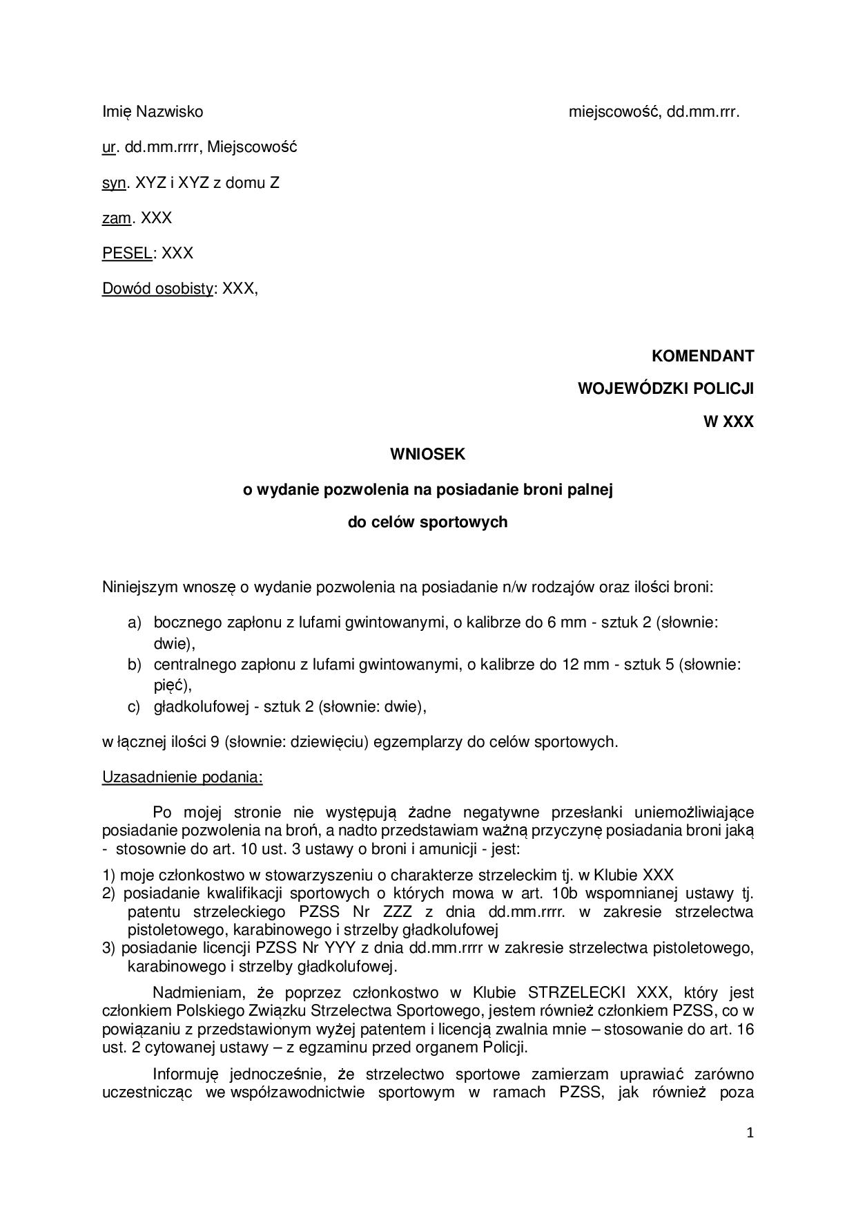 Zapomoga Losowa Długotrwałą Chorobą Wzór „Zdobądź pozwolenie na broń palną” – poradnik krok po kroku. Część 3