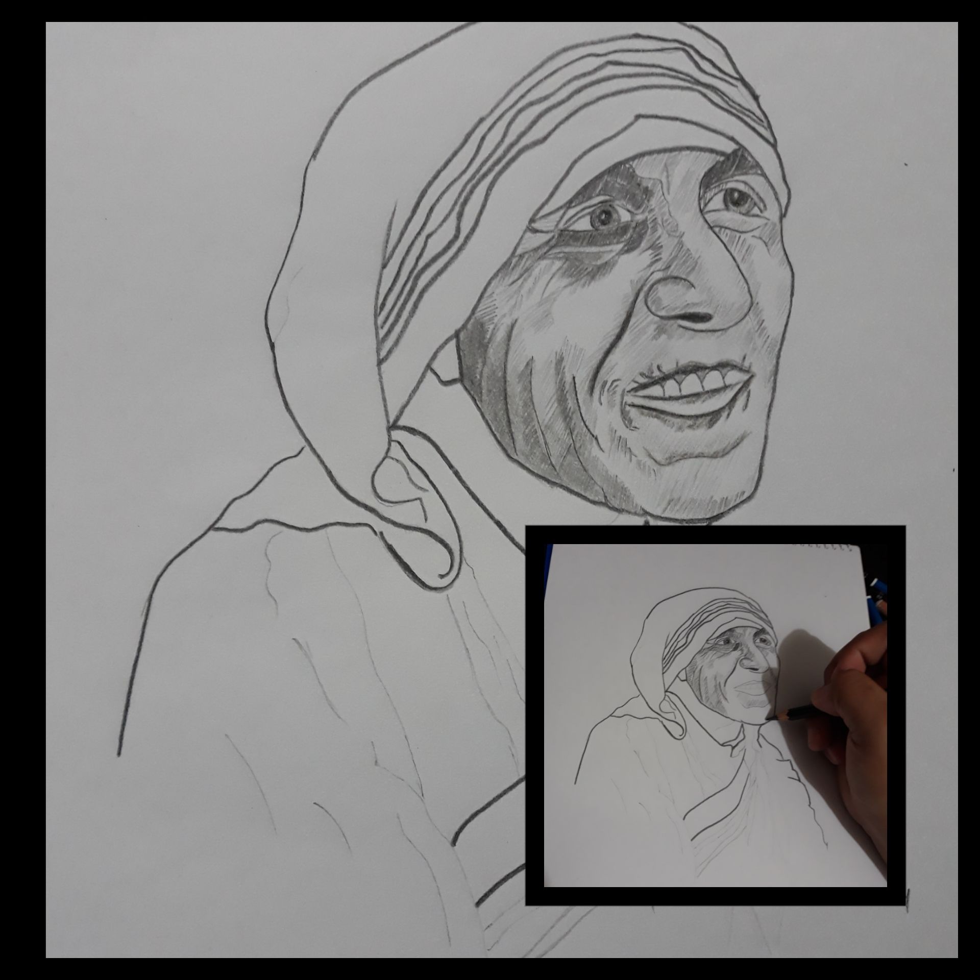 Buy Mother Teresa & John Paul II Line Drawing Print Catholic Art Hand Drawn  Digital Download Simple Black/white Printable Outline Online in India - Etsy