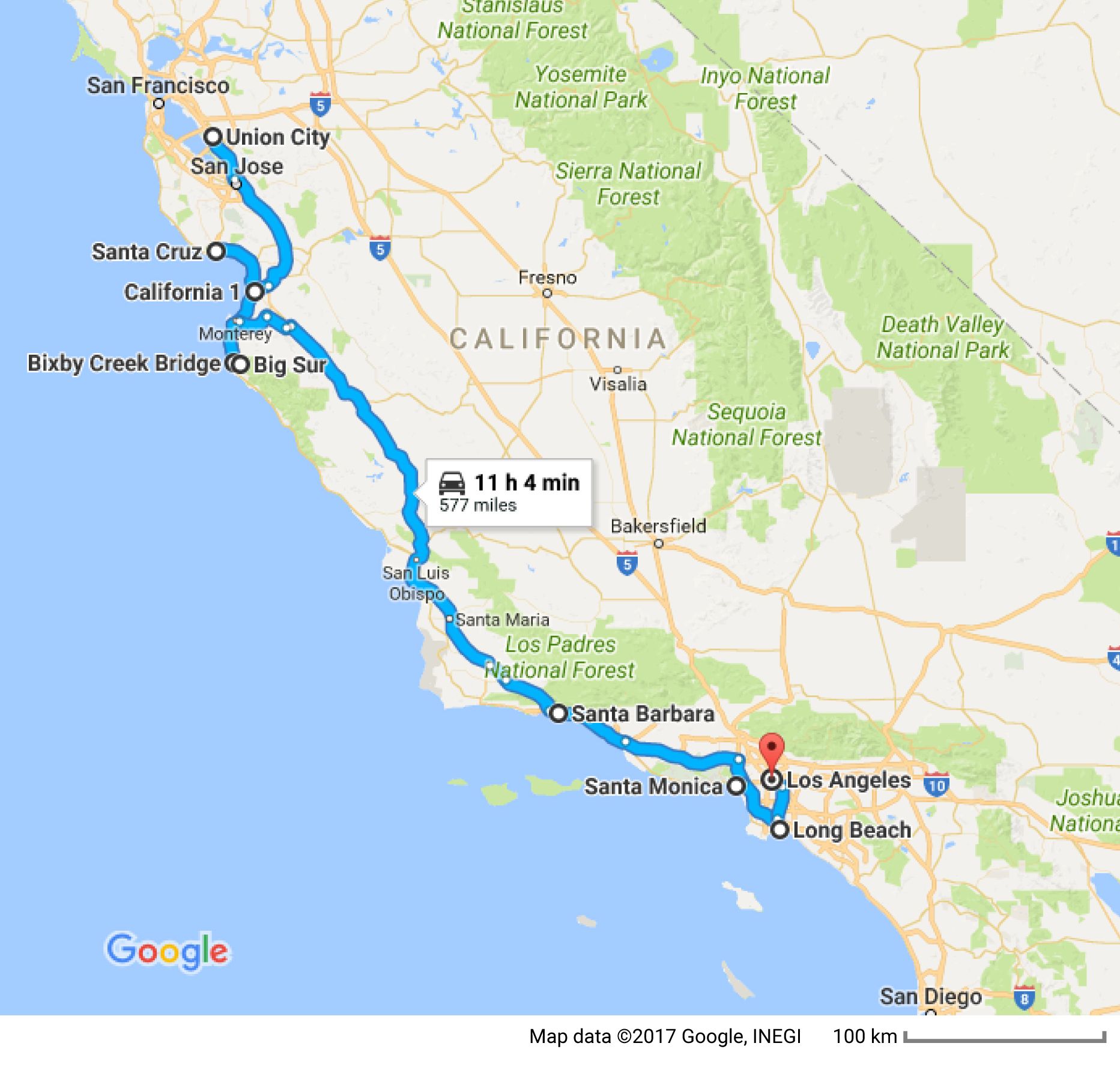 google maps california