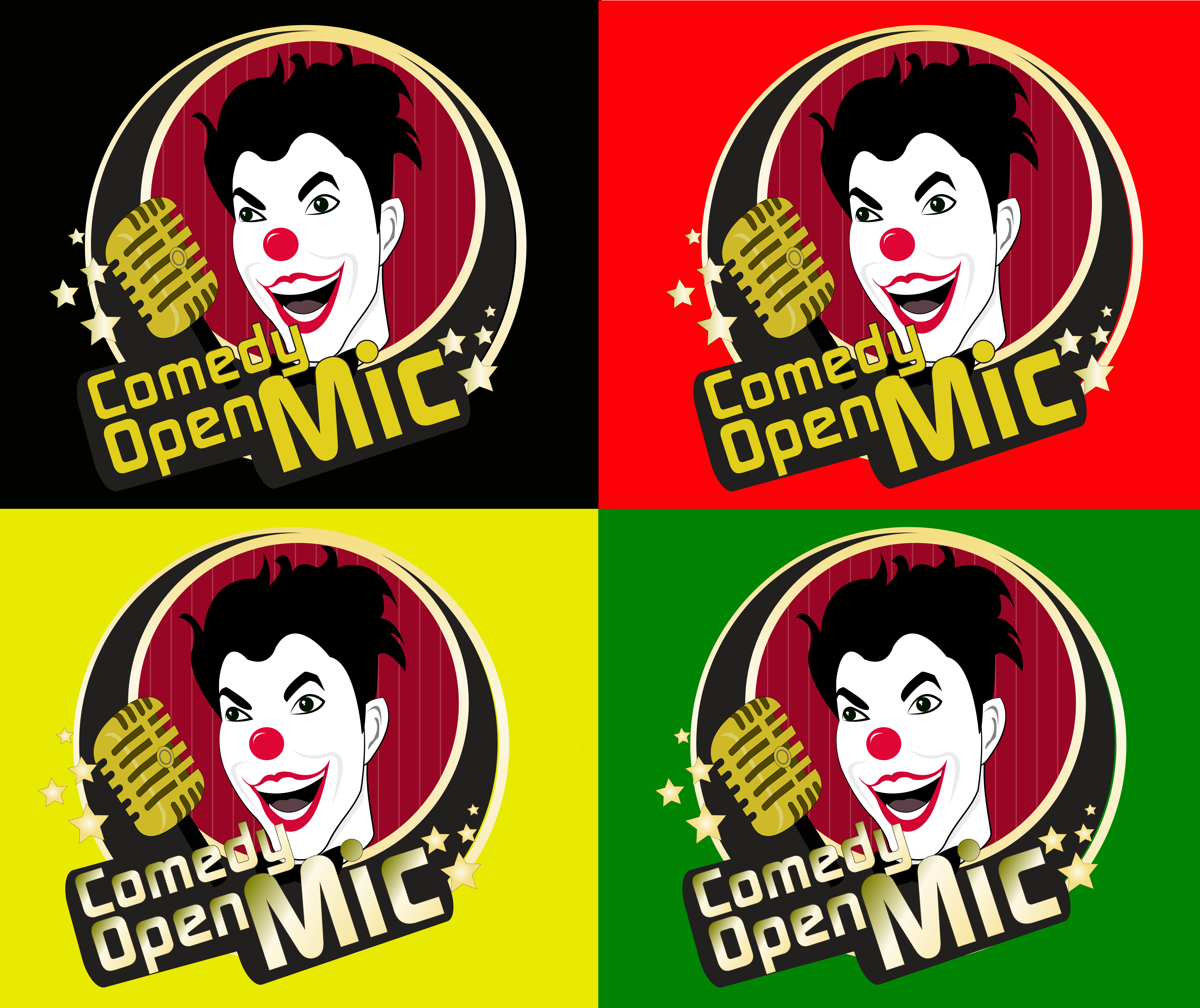 COMEDY OPEN MIC LOGO CONTEST Entry #3: Golden Mic Joker — Steemit