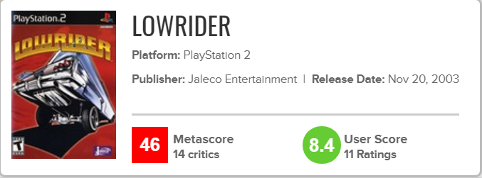 Lowrider Metacritic.png