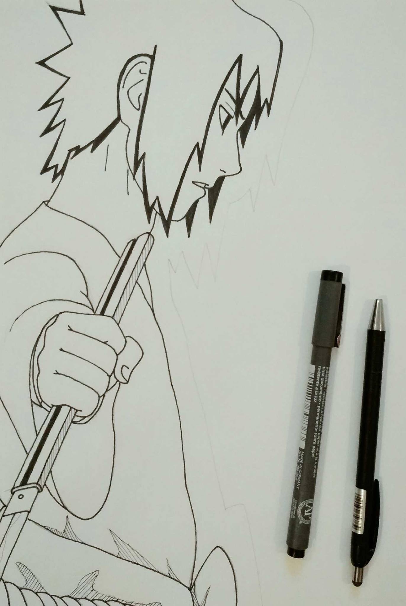 Art Sasuke Uchiha Drawing His Sword Naruto Series Steemit