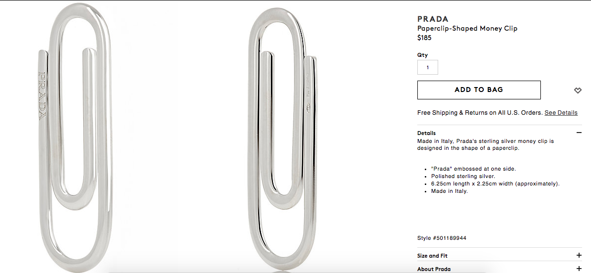 prada paperclip