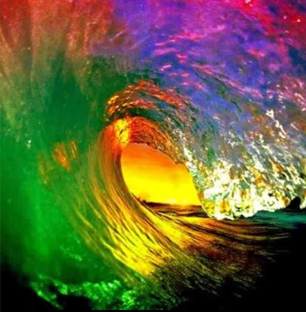 The color is beautiful. Цветные волны. Разноцветные волны. Радужное море. Радужная волна.