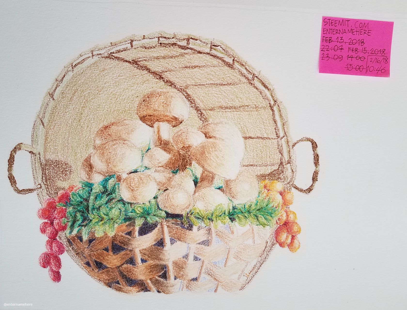 steemit-enternamehere-WIP-mushroom-basket-still-life-crayon.jpg