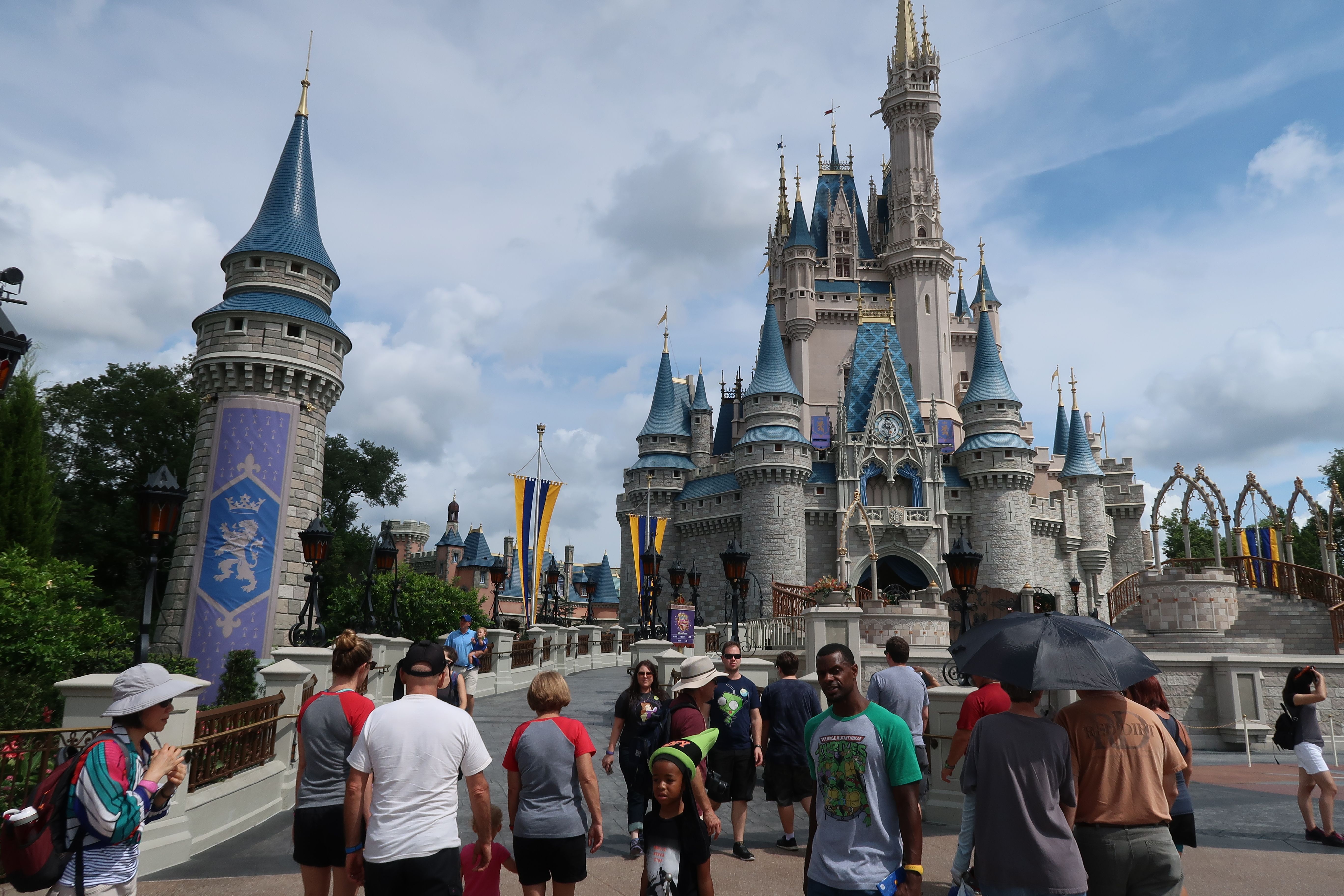 Castle landscape clouds and blue sky Magic Kingdom theme park at Walt Disney World Resort September 2017.JPG