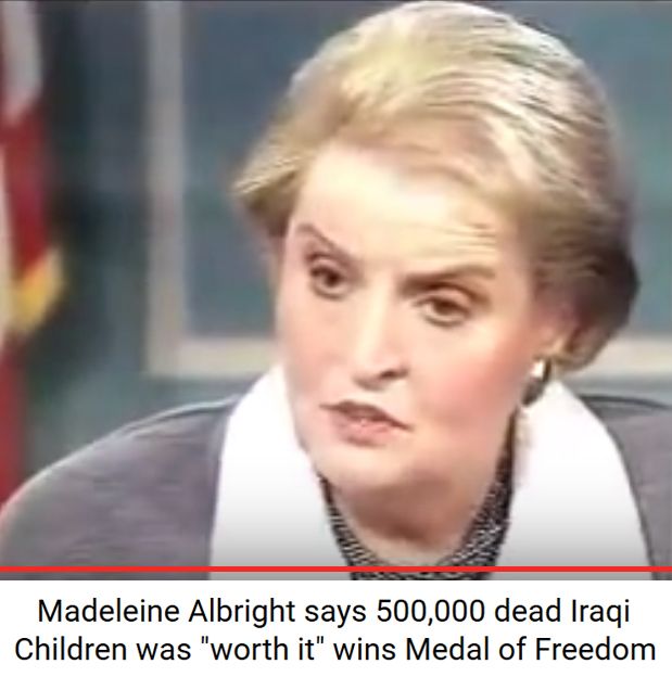 Image result for madeleine albright starved iraqi children