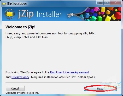 Zip installation. 7 Zip installer.