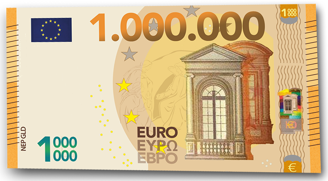 Миллион евро в рублях на сегодня. Деньги евро 1000. 1 Евро купюра. 1000000 Евро. Один миллион евро.