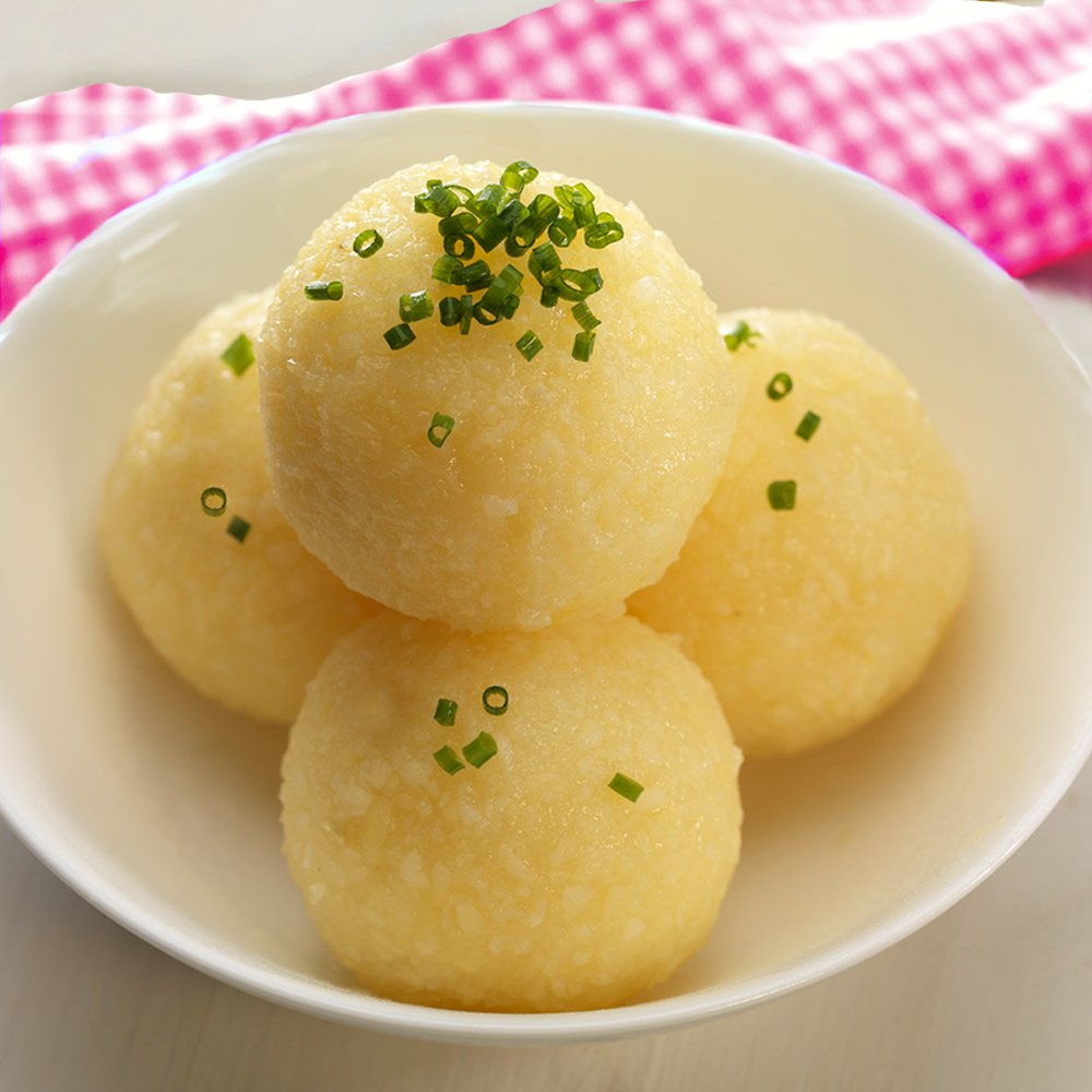 Knödel, or Klöße are boiled dumplings commonly found in Central European an...