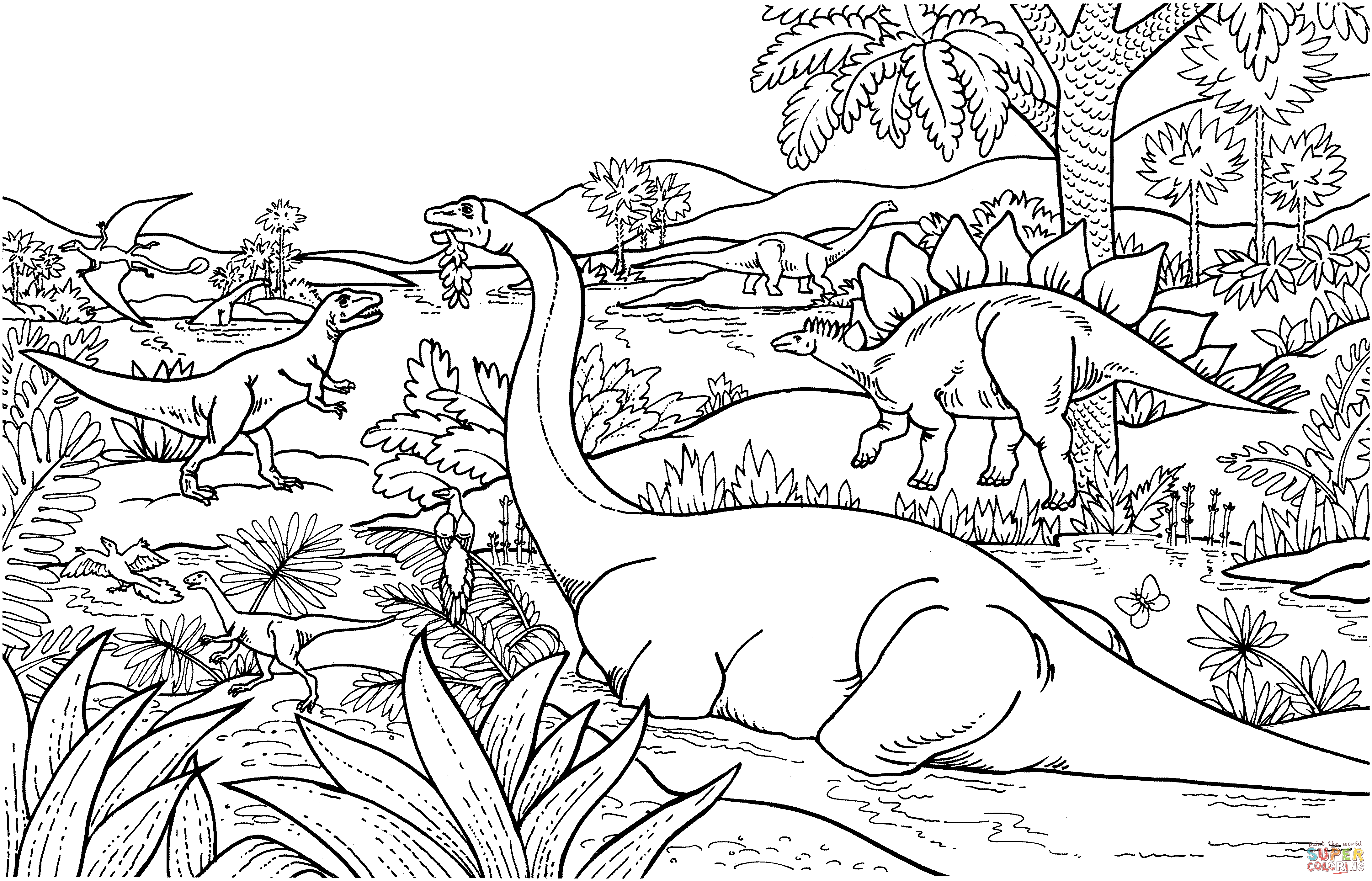 Онлайн Разукрашки Динозавры