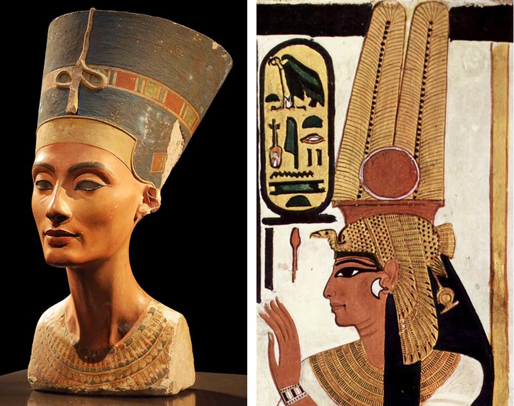 ...wife of Akhenaton, Egyptian Museum Berlin / Image 4b (right): Tomb of Ne...