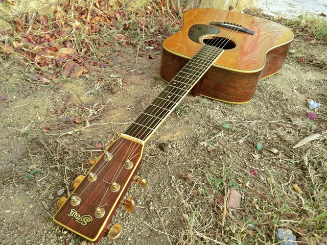 Here's my 1976 Japanese S. YAIRI acoustic guitar, with Indian