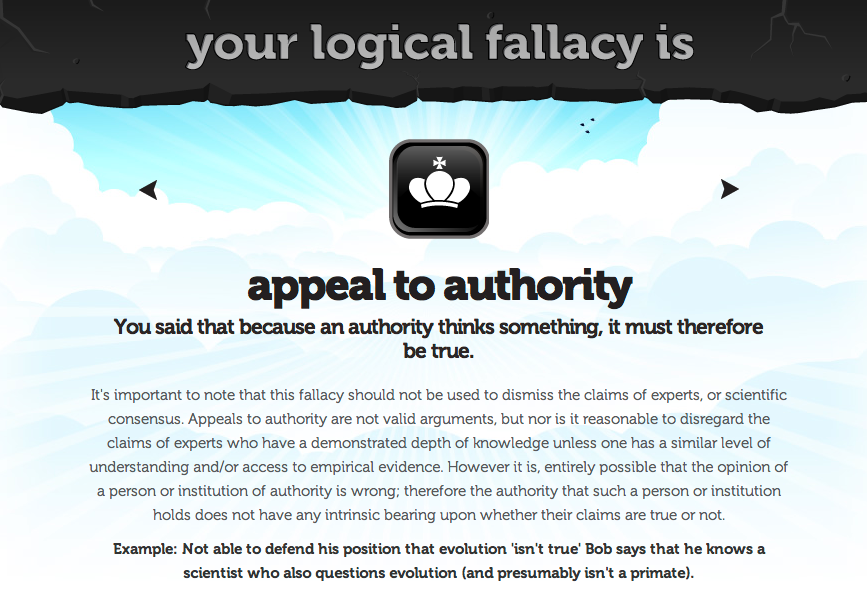 Will only be possible. Begging the question. Burden of Proof. Appeal to Authority. Logical Fallacies examples.