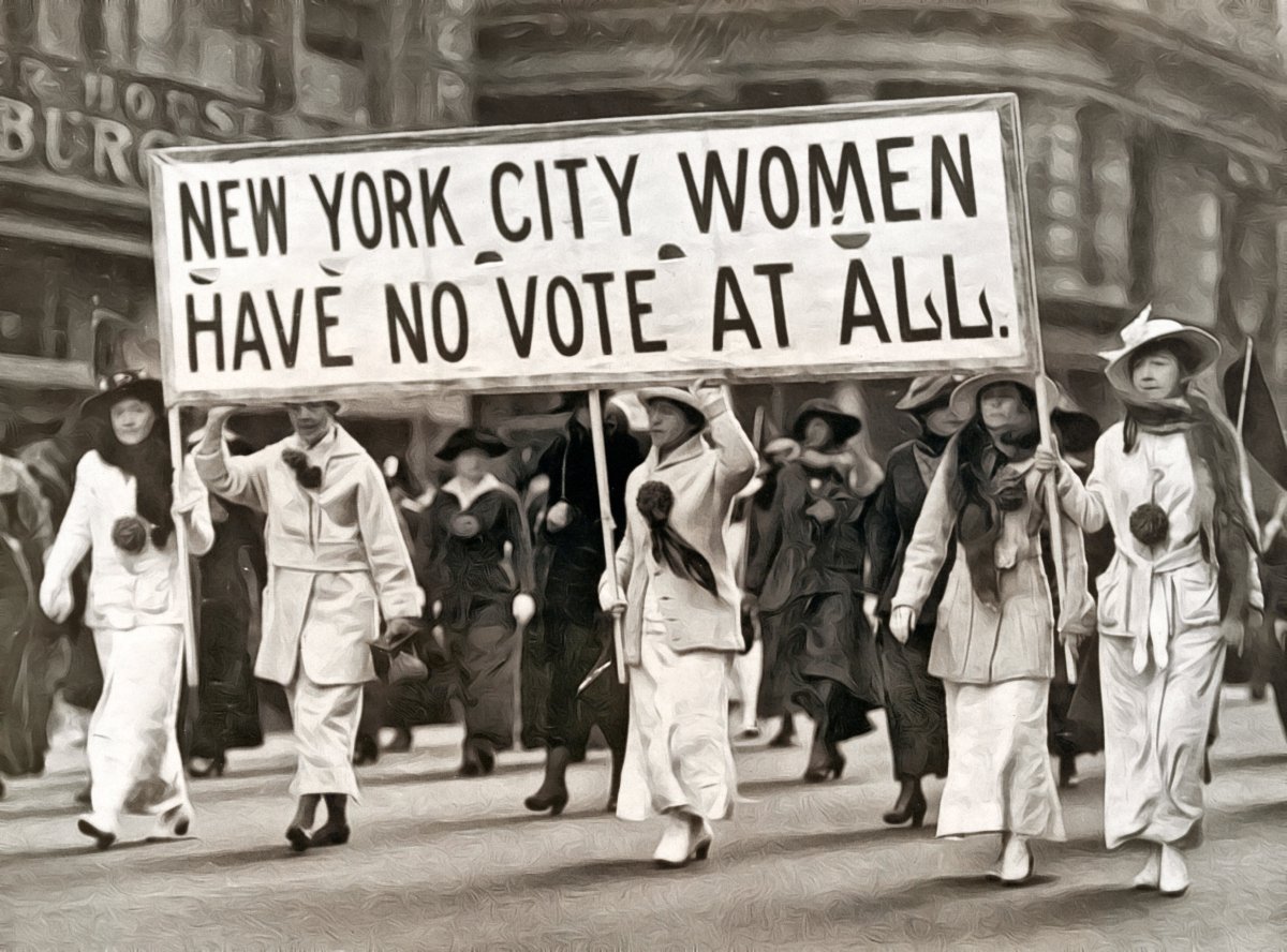 Votes new. Манифестация в Нью Йорке 1857 год. Митинг в Нью Йорке 1908 год. Первая волна феминизма.