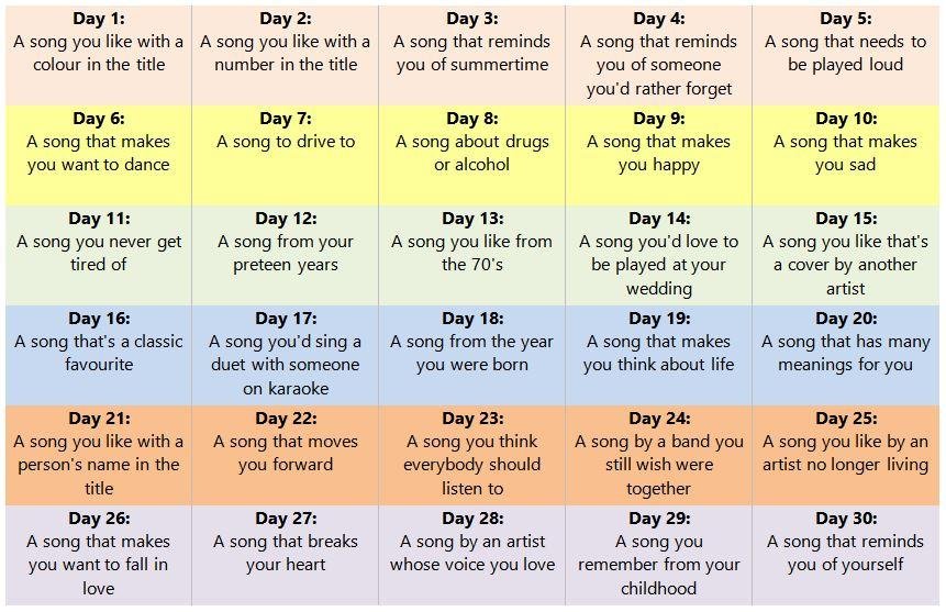 That day this day. 30 Day Song Challenge. 30 Дней Song Challenge. 30 Дней Сонг ЧЕЛЛЕНДЖ на русском. 30 Days movie Challenge.