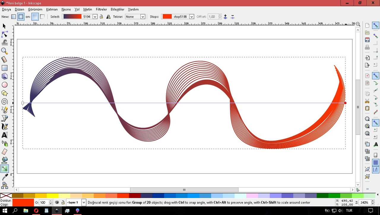 Как в inkscape нарисовать линию в