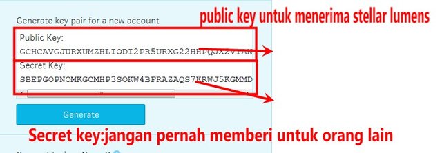 Generate secret key. Generate secret key