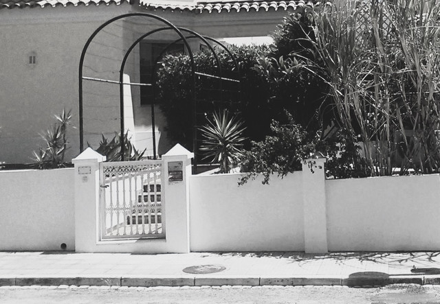 Building Photography B&W, Yellow Villa M.B, Side Garden Entry Close-up, June 12 2017.jpg