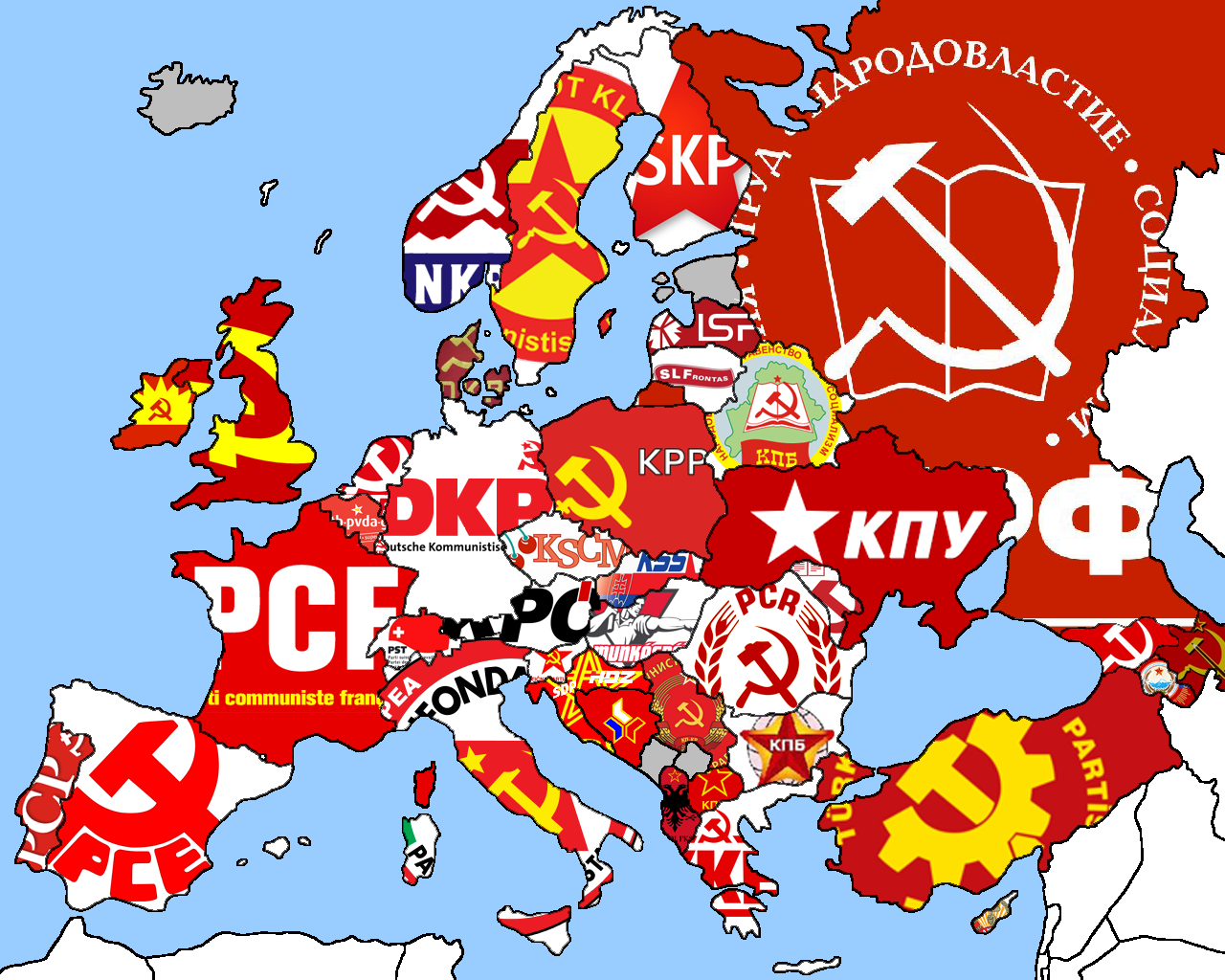 Карта коммунистических партий Европы. Коммунистические партии стран Европы. Коммунистическое государство.