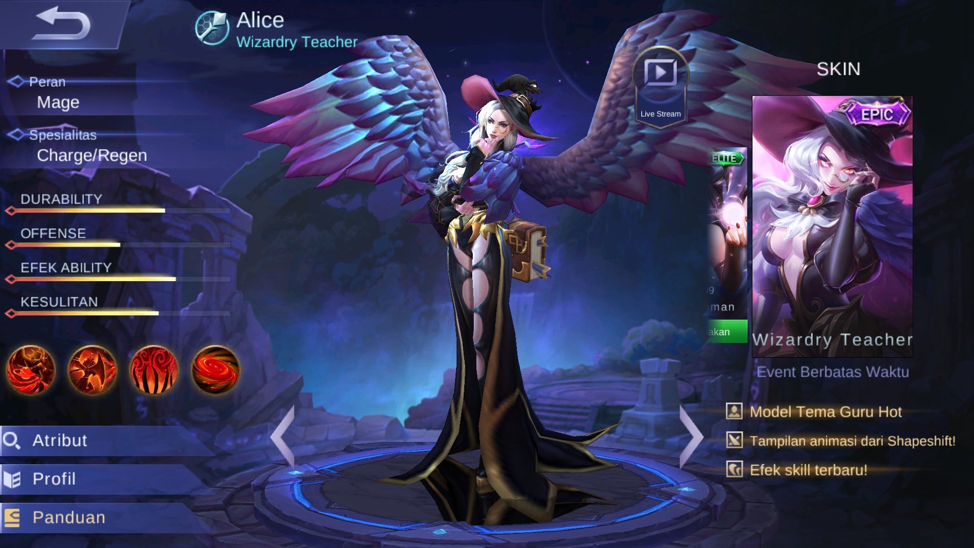 Алиса учитель магии mobile Legends