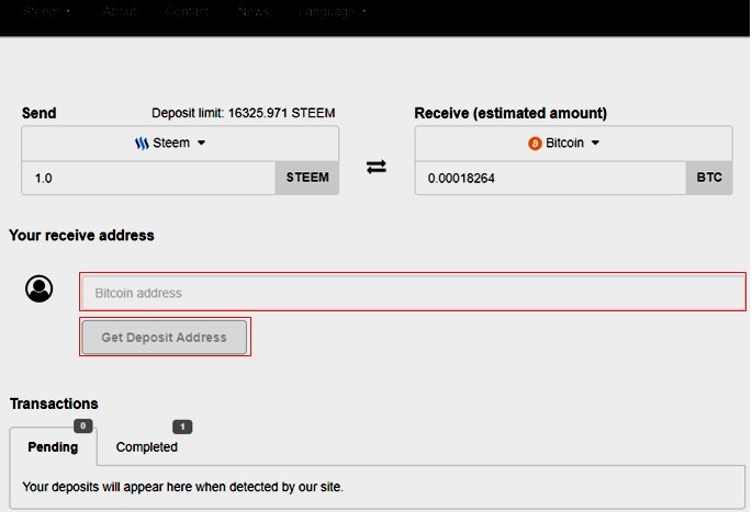 Deposit address