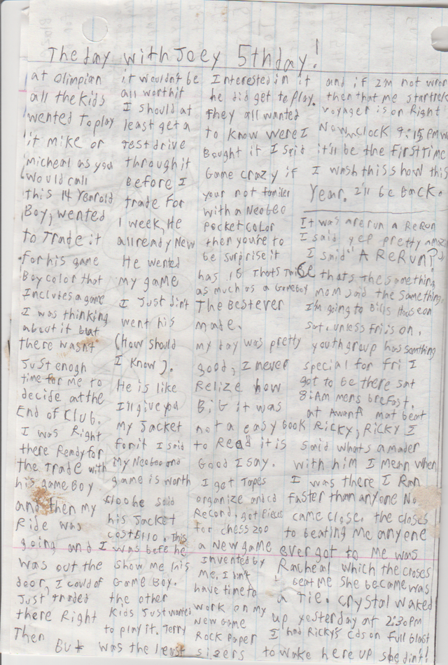2000-01-06 Thursday Rose Grove Times 5 pages-2 Neo Geo Pocket Color of Mine Not Traded for Game Boy Color or Jacket at a club one night.png