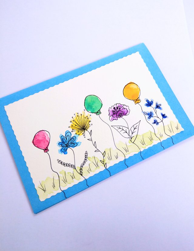 Quick watercolor birthday card painting step by step — Steemit